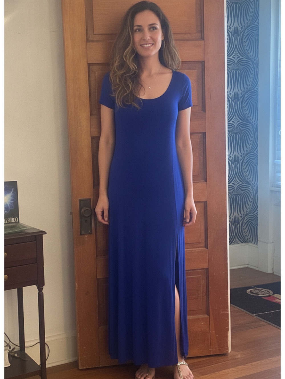 Royal Blue Maxi Dress with Side Slit